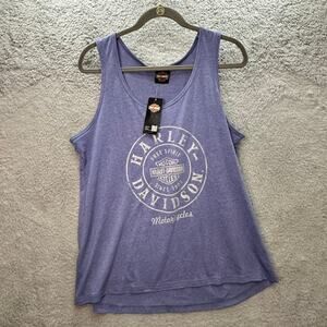 Harley-Davidson‎ NWT Women's XL Purple Tank Front Logo Racer Back Florida Biker